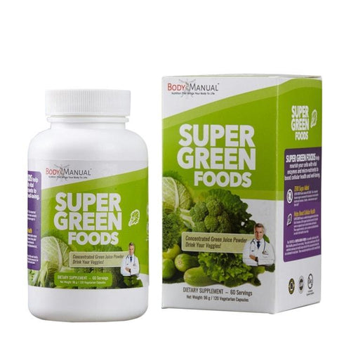 bodymanual Capsules (2-Month Supply) Super Green Foods - Capsules, Packets, Powder