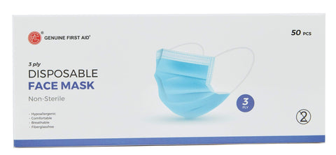 3-Ply Disposable Masks - Box of 50 - IN STOCK IN USA!