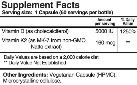 Vitamin D3K2 - Capsules (2-Month Supply)